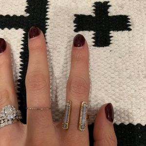 BaubleBar Jewelry - Baublebar Molly purple double bar ring gold BaubleBar Jewelry - Baublebar Molly purple double bar ring gold